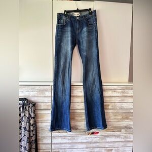 Blue Epic ✝️ Flare Jeans Size 10 Embroidered Cross Y2K Western